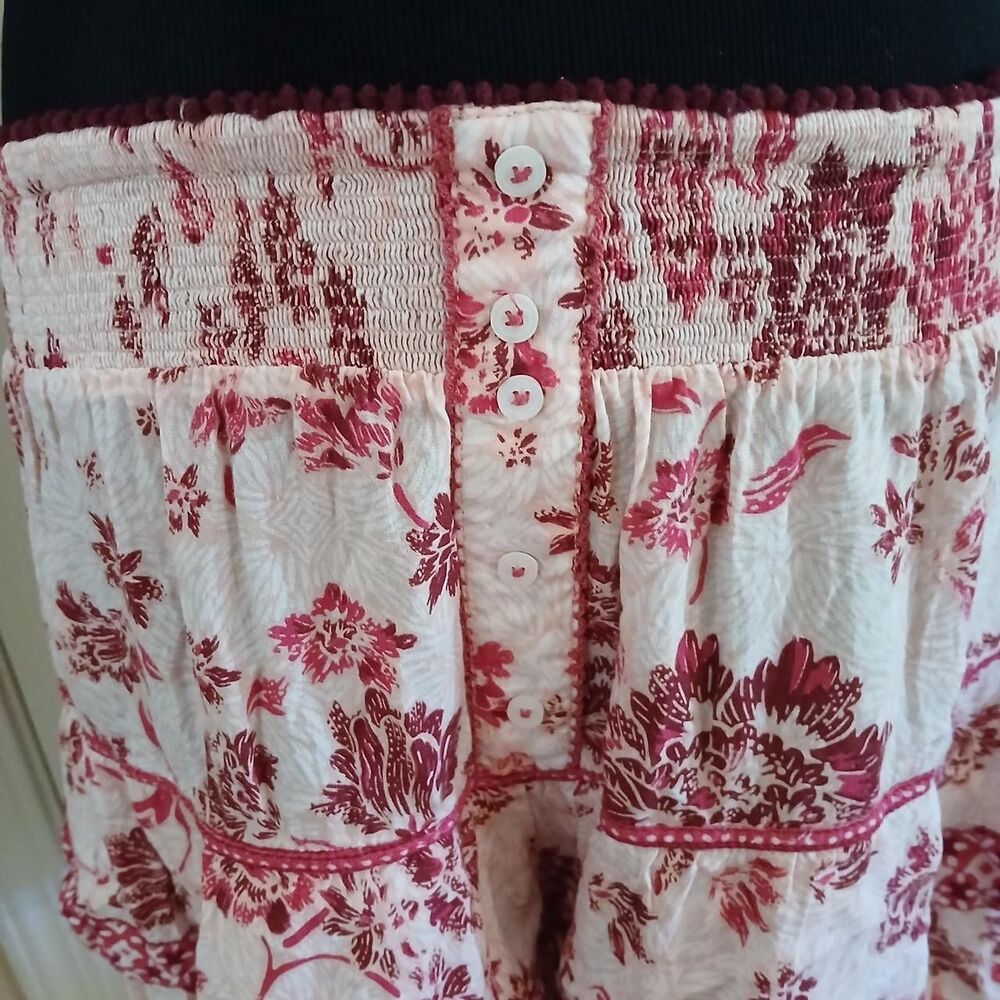 Poupette St Barth Pint/White Coastal Romantic Floral Print Set Top M/L & Skort S - Picture 7 of 8